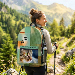 Benutzerdefinierte Katzenpfotenabdrücke Abstrakte  Bedruckter Rucksack