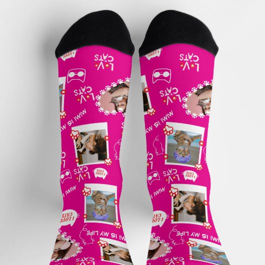 Benutzerdefinierte Katzensocken mit Foto - Persona Socken (Oben)