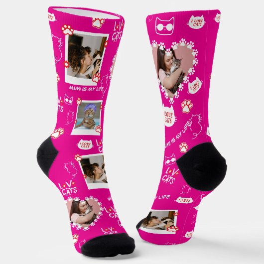 Benutzerdefinierte Katzensocken mit Foto - Persona Socken (Gewinkelt)