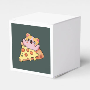Benutzerdefinierte Kawaii-Katze, die eine Pepperon Geschenkschachtel