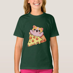 Benutzerdefinierte Kawaii-Katze, die eine Pepperon T-Shirt