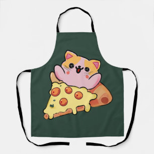Benutzerdefinierte Kawaii-Katze, die Pepperoni-Piz Schürze