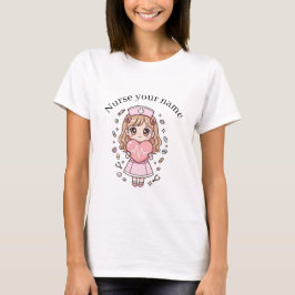 Benutzerdefinierte Kawaii-Krankenschwester Pastell T-Shirt