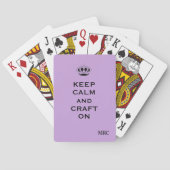 Benutzerdefinierte Keep Calm Lavendel Monogramm Sp Spielkarten (Rückseite)