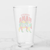 Benutzerdefinierte Kinder NAME Mama Bear Autismus  Glas (Rückseite)