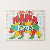 Benutzerdefinierte Kinder NAME Mama Bear Autismus  Puzzle (Horizontal)