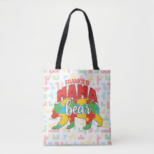 Benutzerdefinierte Kinder NAME Mama Bear Autismus  Tasche