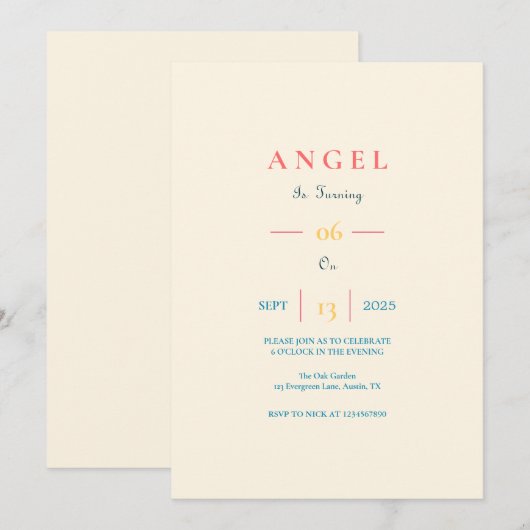 Benutzerdefinierte Kindergeburtstag-Einladungskart Einladung (Vorne/Hinten)