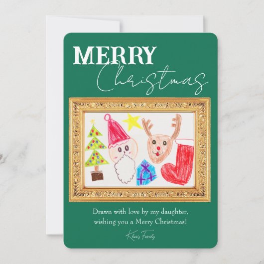 Benutzerdefinierte Kinderkunst-Weihnachtskarte Einladung (Vorderseite)