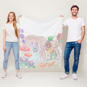 Benutzerdefinierte Kinderkunst, zwei süße Mäuse, B Fleecedecke