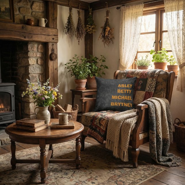 Benutzerdefinierte Kindername rustikaler Stil Kissen (Von Creator hochgeladen)