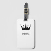 Benutzerdefinierte King Text Black Crown Tour Gepäckanhänger (Vorderseite Vertikal)