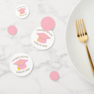 Benutzerdefinierte Klasse von rosa Graduationskapp Konfetti