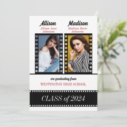 Benutzerdefinierte Klasse von zweistufigen Hochsch Einladung (Stehend Vorderseite)