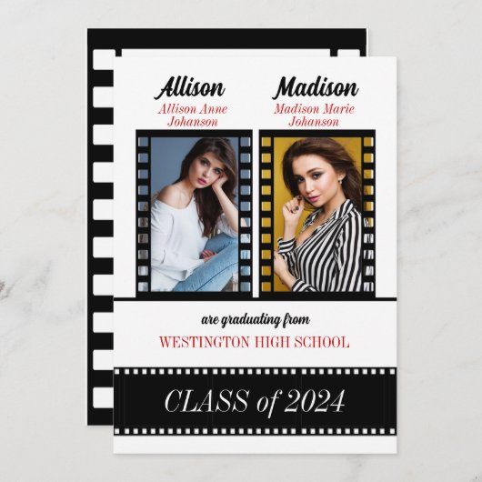 Benutzerdefinierte Klasse von zweistufigen Hochsch Einladung (Vorne/Hinten)