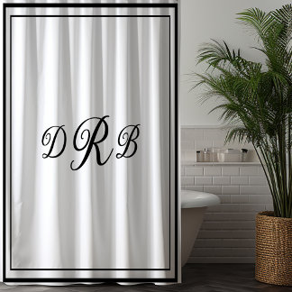 Benutzerdefinierte klassische Monogramm-Kalligrafi Duschvorhang