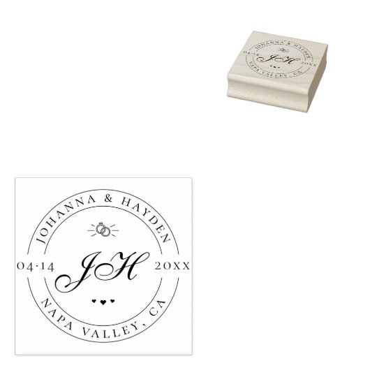 Benutzerdefinierte klassische Skriptinitialen | SA Gummistempel (Stempel)