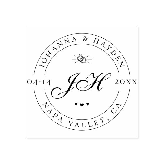 Benutzerdefinierte klassische Skriptinitialen | SA Gummistempel (Prägung)