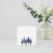 Benutzerdefinierte kleine Weihnachtsbaum-Ohrring-D Telefonnummerkarte (Stehend Vorderseite)