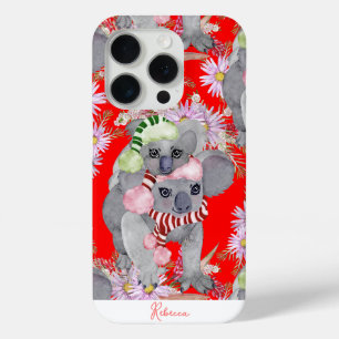 Benutzerdefinierte Koala-Familie Rot Weihnachten Case-Mate iPhone Hülle