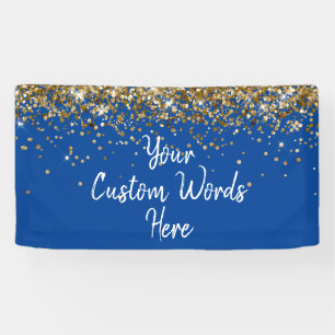 Benutzerdefinierte Kobaltblau-Gold-Geburtstags-Pho Banner
