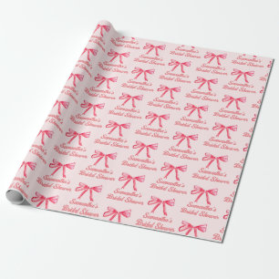 Benutzerdefinierte Kokette Rosa Schleife Mädchenha Geschenkpapier