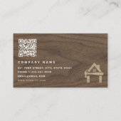 Benutzerdefinierte Konstruktion Holz Hausbau Luxus Visitenkarte (Rückseite)