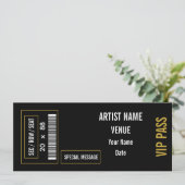 Benutzerdefinierte Konzert-Ticket-Geschenkidee DIY Einladung (Stehend Vorderseite)