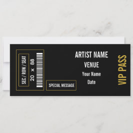 Benutzerdefinierte Konzert-Ticket-Geschenkidee DIY Einladung