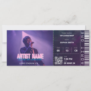 Benutzerdefinierte Konzertticket-Einladung Live-Mu Einladung