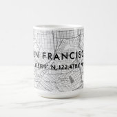 Benutzerdefinierte Koordinaten für San Francisco B Kaffeetasse (Mittel)
