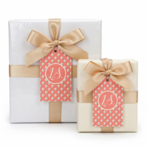 Benutzerdefinierte Korallen-Dankes-Geschenkkarte m Geschenkanhänger