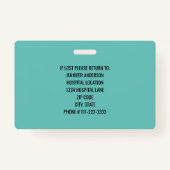 Benutzerdefinierte Krankenhauskennung mit Logo Med Ausweis (Rückseite)