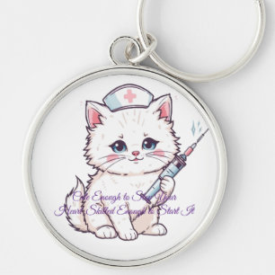 Benutzerdefinierte Krankenschwester Katze Ausreich Schlüsselanhänger