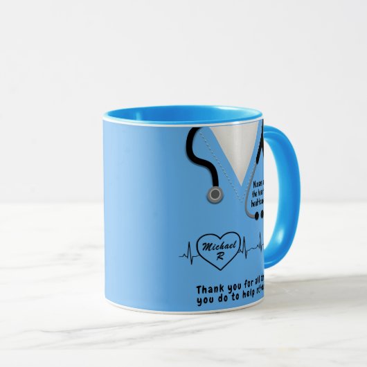 Benutzerdefinierte Krankenversicherung Danke, den  Tasse (VorderseiteRechts)