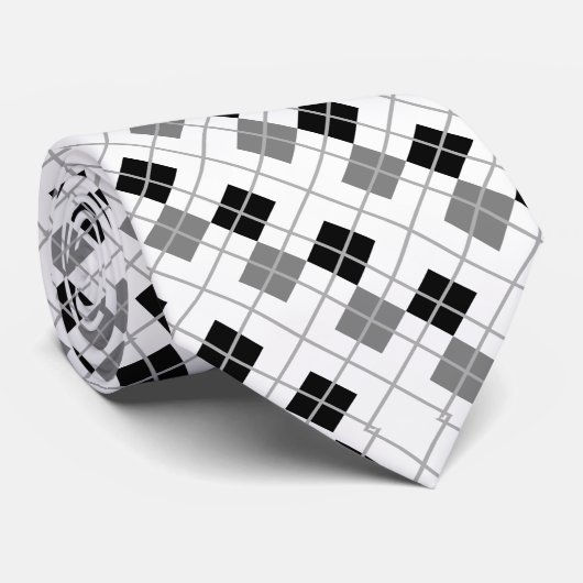 Benutzerdefinierte Krawatte aus Weiß und Grau der (Gerollt)