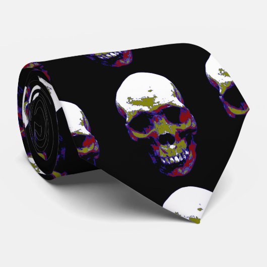 Benutzerdefinierte Krawatte für Skull-Artwork (Gerollt)