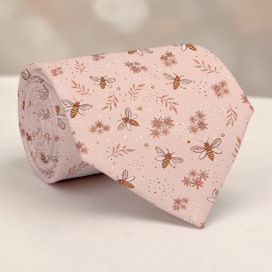 Benutzerdefinierte Krawatte mit rosa Bienenmuster