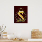 Benutzerdefinierte Kronenmonogramm - S Poster (Küche)