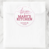 Benutzerdefinierte Küchenkennzeichen + Ihr Name Runder Aufkleber (Tasche)