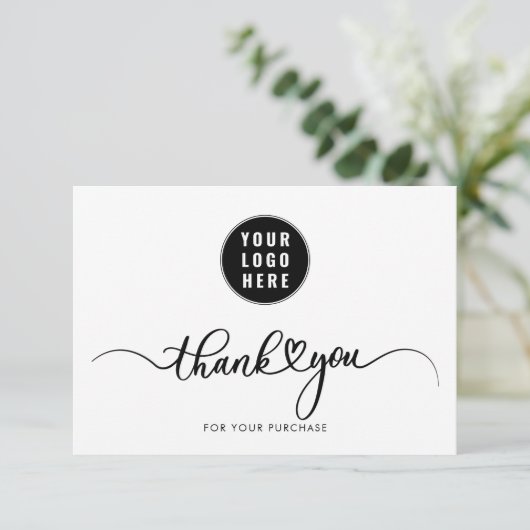 Benutzerdefinierte Kunden mit einfachem Firmenlogo Dankeskarte (Stehend Vorderseite)