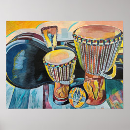 Benutzerdefinierte Kunst mit Djembes Poster