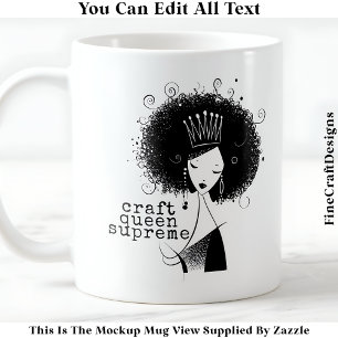 Benutzerdefinierte Kunsthandwerkskönigin mit Afro- Kaffeetasse