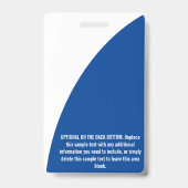 Benutzerdefinierte, kurvte FarbeBlock Dunkelblau B Ausweis (Rückseite)