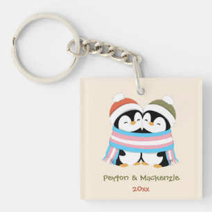 Benutzerdefinierte Kuschel-Trans-Pinguine Weihnach Schlüsselanhänger