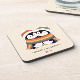 Benutzerdefinierte kuschelige Pride-Pinguine Weihn Getränkeuntersetzer