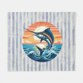 Benutzerdefinierte Küste/nautisch/Strand Marlin So Fleecedecke (Vorderseite (Horizontal))