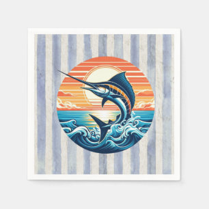 Benutzerdefinierte Küsten-/nautische-/Strand-Marli Serviette