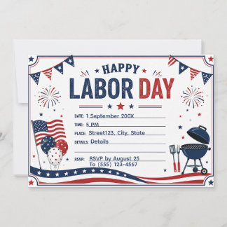 Benutzerdefinierte Labor Day BBQ-Party-Einladung | Einladung