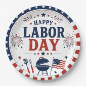 Benutzerdefinierte Labor-Day-Papierplatten für pat Pappteller (Vorderseite)